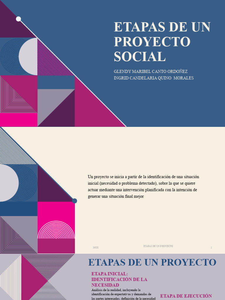 Etapas de Un Proyecto Social | PDF | Evaluación | Diseño