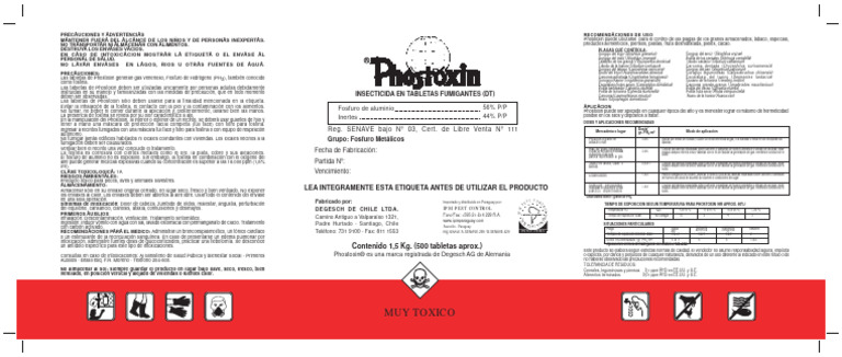 Precauciones Phostoxin y Fosfina | PDF