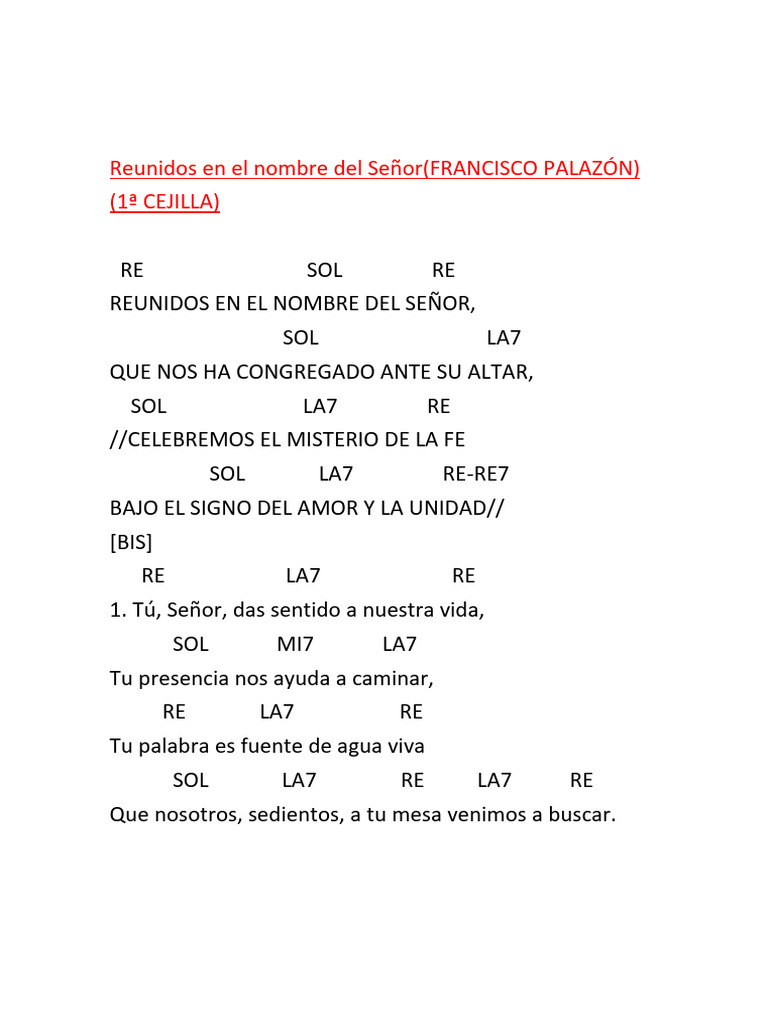 Reunidos en El Nombre Del Señor FRANCISCO PALAZÓN | PDF