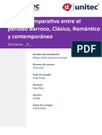 Cuadro Comparativo Entre El Período Barroco, Clásico, Romántico y Contemporáneo