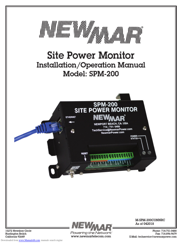 SPM-200 Installation Manual | PDF | Direct Current | Switch