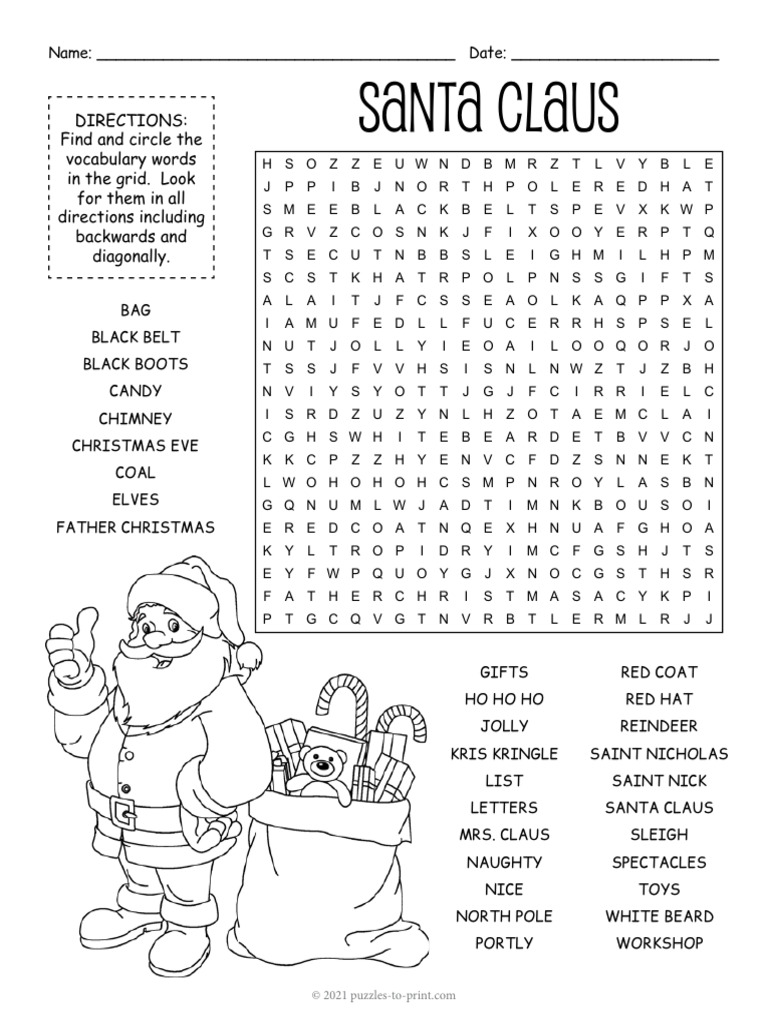 Santa Claus Word Search Puzzle - Santa-Claus-Word-Search | PDF