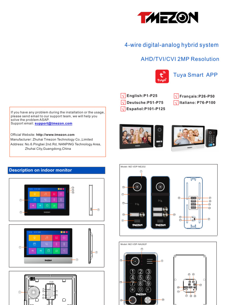 Manuel Videoporteiro Tmezon | PDF | Wi Fi | Computer Monitor