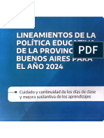 Lineamientos de La Política Educativa de La PBA 2024