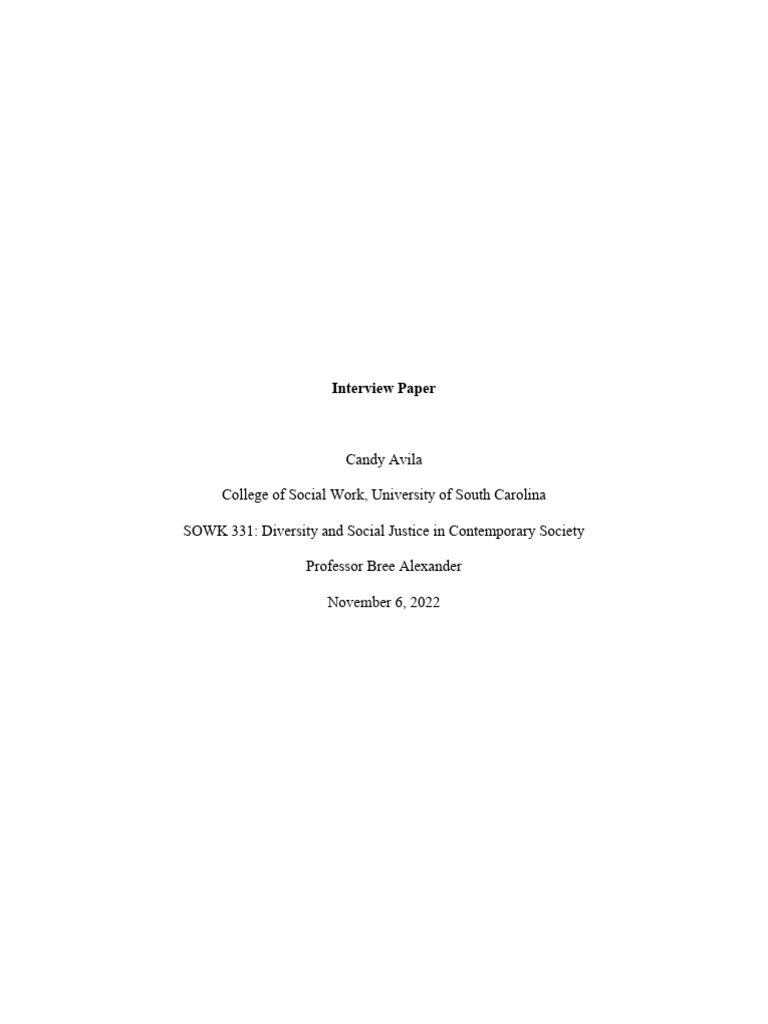 Interview Paper Sowk 331 | PDF | Homosexuality | Stereotypes