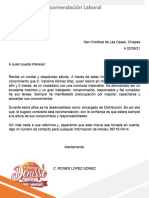 39 Modelo de Carta de Recomendacion Laboral