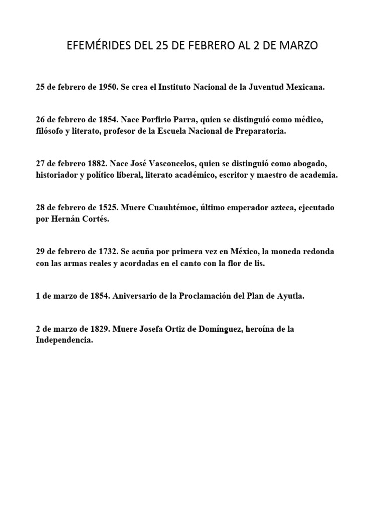 Efemérides Febrero Pdf