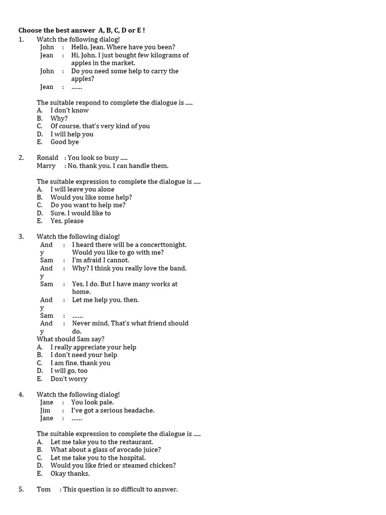 Dialogue Completion Practice | PDF | Tobacco Smoking | Addiction