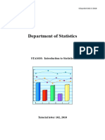 Department of Statistics: STA1610: Introduction To Statistics