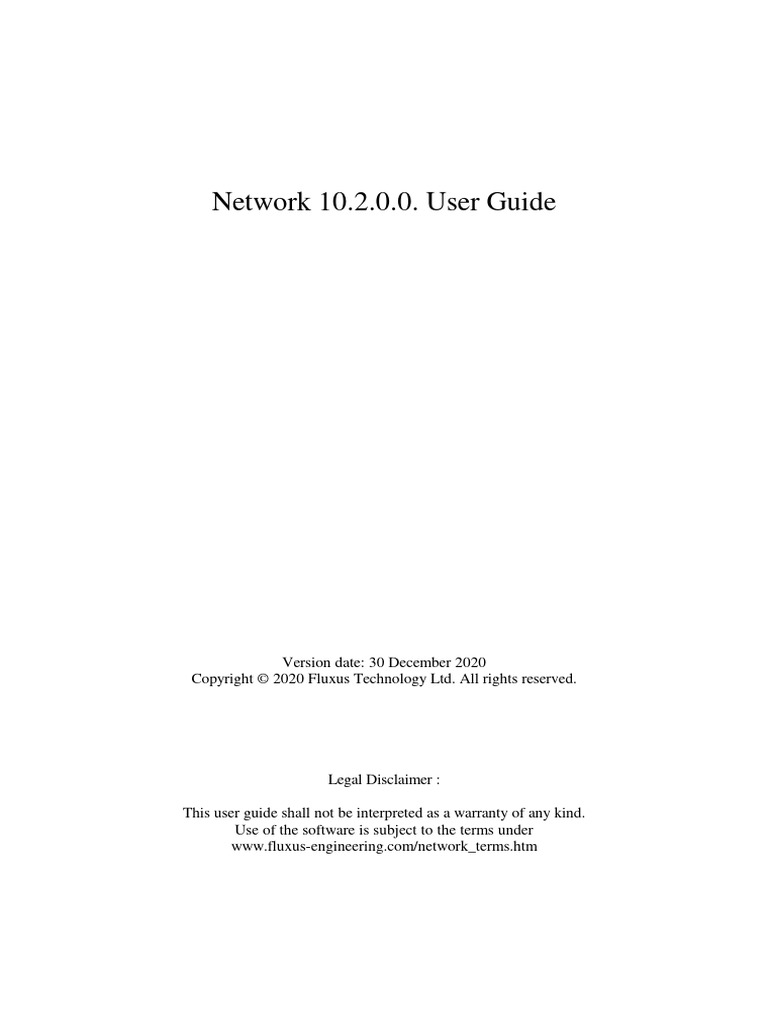Network 10.2.0.0. User Guide | PDF