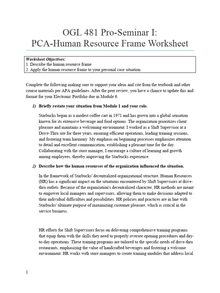 3 HR Frame Worksheet | PDF