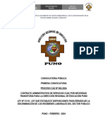 Bases Convocatoria Cas 2024 Direcion Regional de Educacion Puno