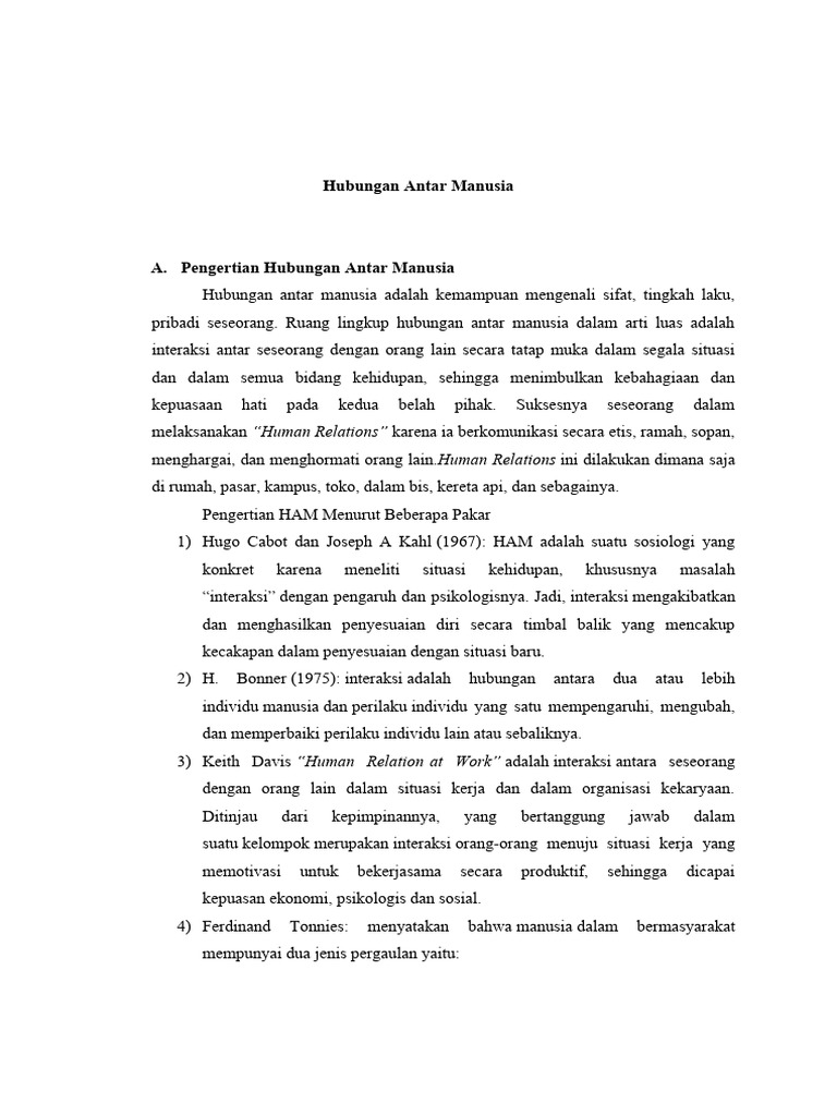Hubungan Antar Manusia | PDF | Pengembangan Diri | Sains & Matematika