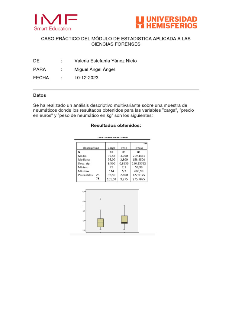 Caso Práctico Del Módulo de Estadistica Aplicada A Las Ciencias ...
