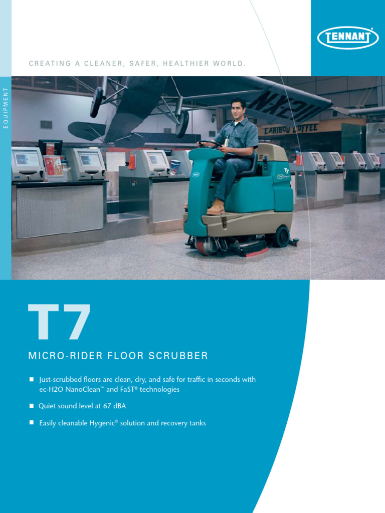 (2022) Tennant T7 Automatic Scrubber Datasheet PDF Manufactured Goods