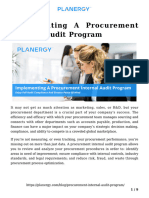 Procurement Internal Audit Program