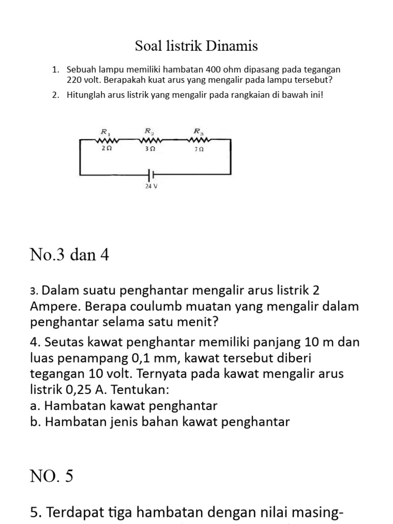 Soal Listrik Dinamis Kelas 9 | PDF