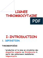 Cours #4 (Lignée Thrombocytaire)