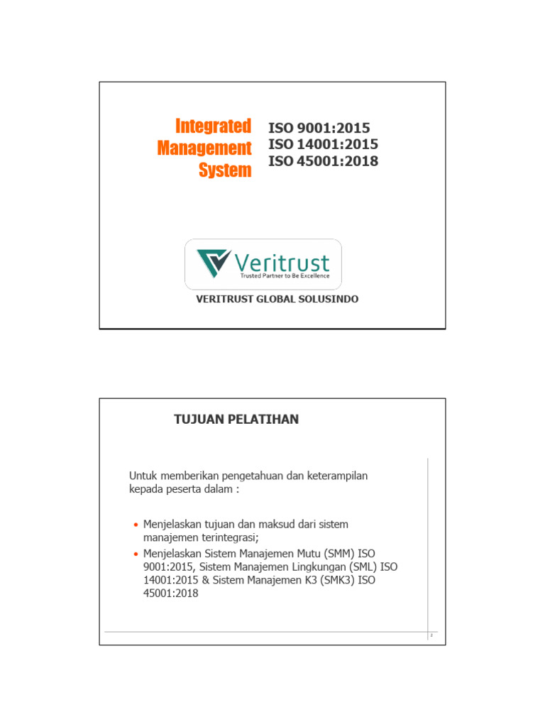 Materi Qhse Integrated Management System Qhse Veritrust Pdf