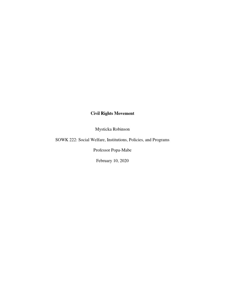 Civil Rights Movement | PDF | Rosa Parks | Justice