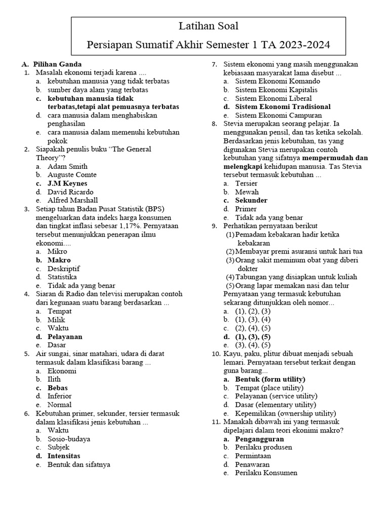 Latihan PAS | PDF