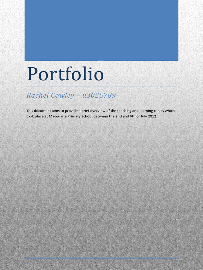 2 3 Science Portfolio Pdf Teachers Learning