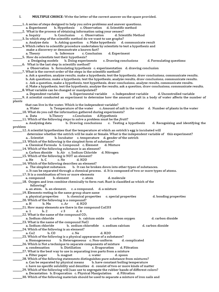 Science 7 1ST QUARTER PERIODICAL TEST | PDF