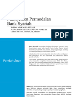 Manajemen Permodalan Bank Syariah