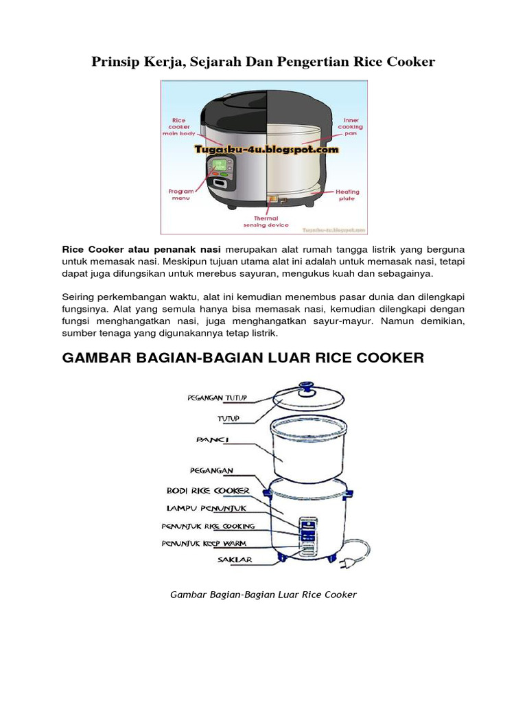 Prinsip Kerja dan Komponen Rice Cooker | PDF | Griya & Taman ...
