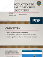 Introduction To Social Dimension of Education
