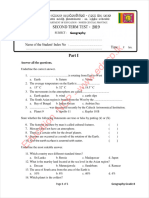 Grade 08 Geography 2nd Term Test Paper 2019 English Medium North Central Province