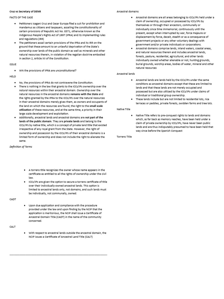 Constitutionality of IPRA Provisions | PDF