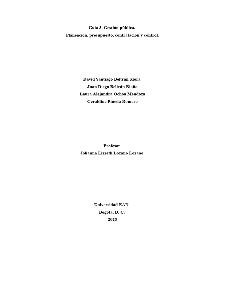 Gestión Pública: Planeación y Presupuesto | PDF | Presupuesto ...
