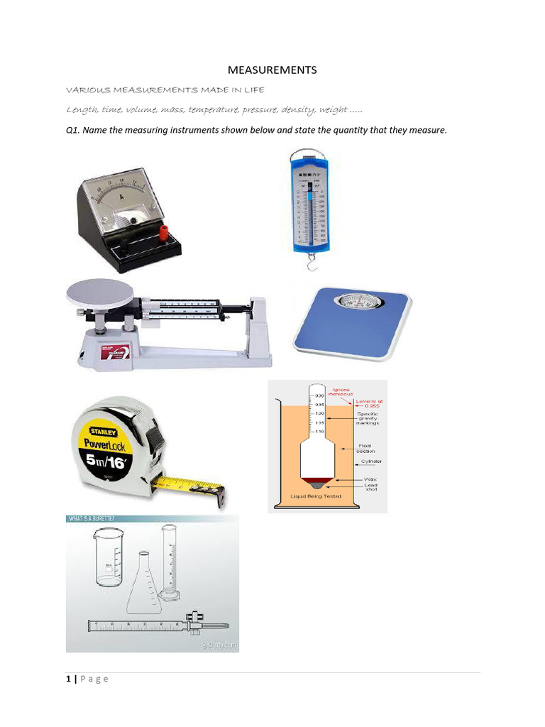 Essential Measurements and Errors Guide | PDF | Weight | Mass