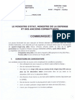 Communiqué portant lancement Concours direct de recrutement de la 23ème promotion EOA