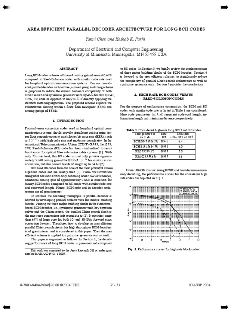 BCH Decode | PDF | Forward Error Correction | Algorithms
