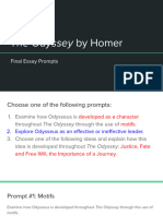Student Directions Odyssey - Final Essay Prompts