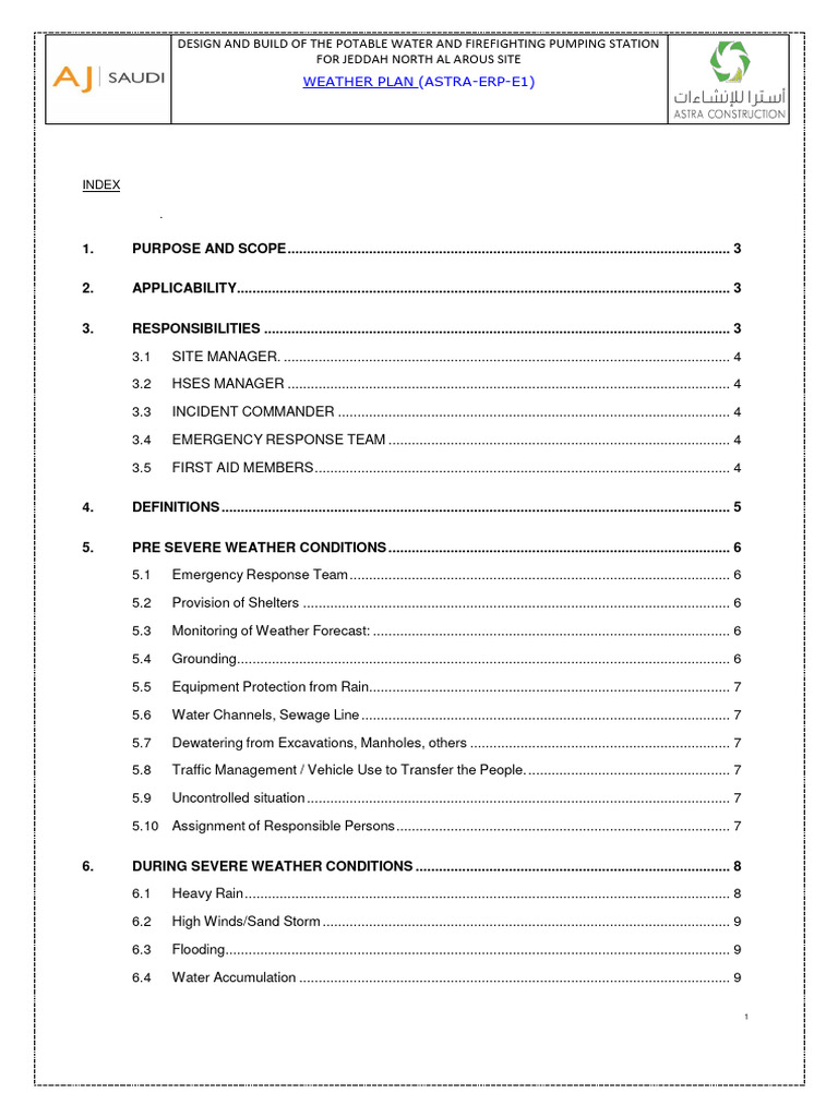 Weather Response Plan for Jeddah Site | PDF | Hail | Thunderstorm