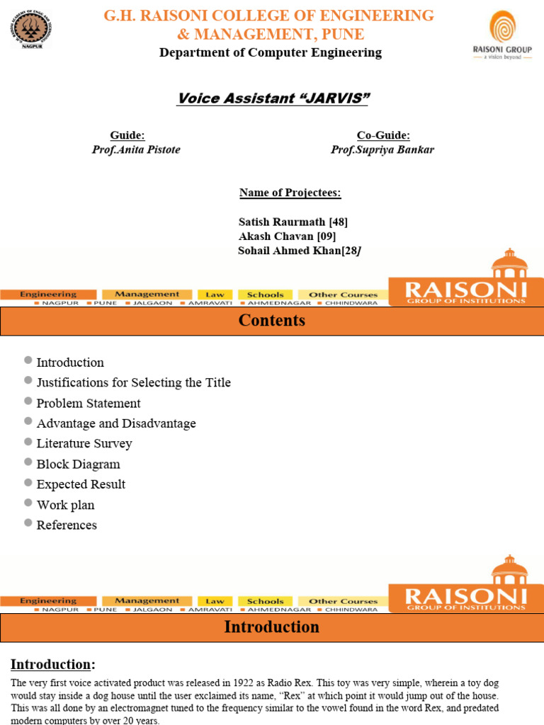 Voice Assistant JARVIS Overview | PDF | Human–Computer Interaction ...