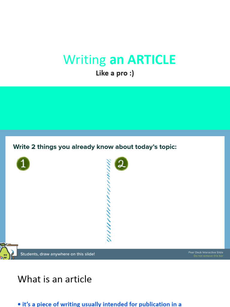 Writing an article pdf