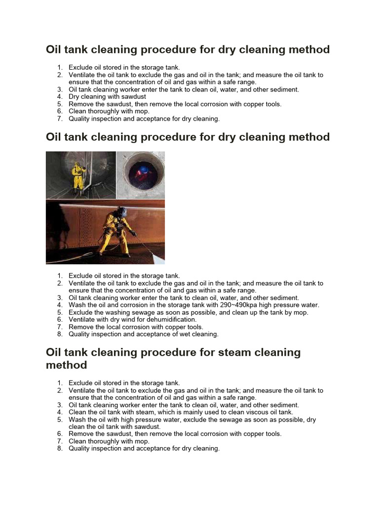 Oil Tank Cleaning Procedure PDF