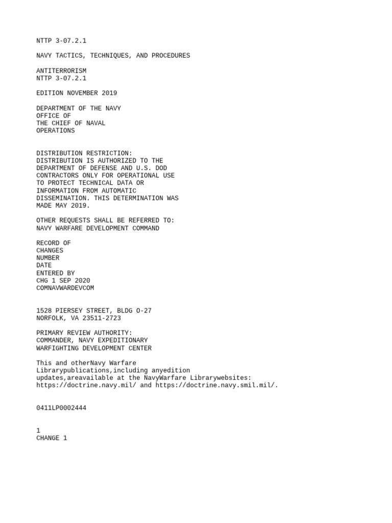 Nttp 3 07 2 1 antiterrorism pdf artillery united states navy