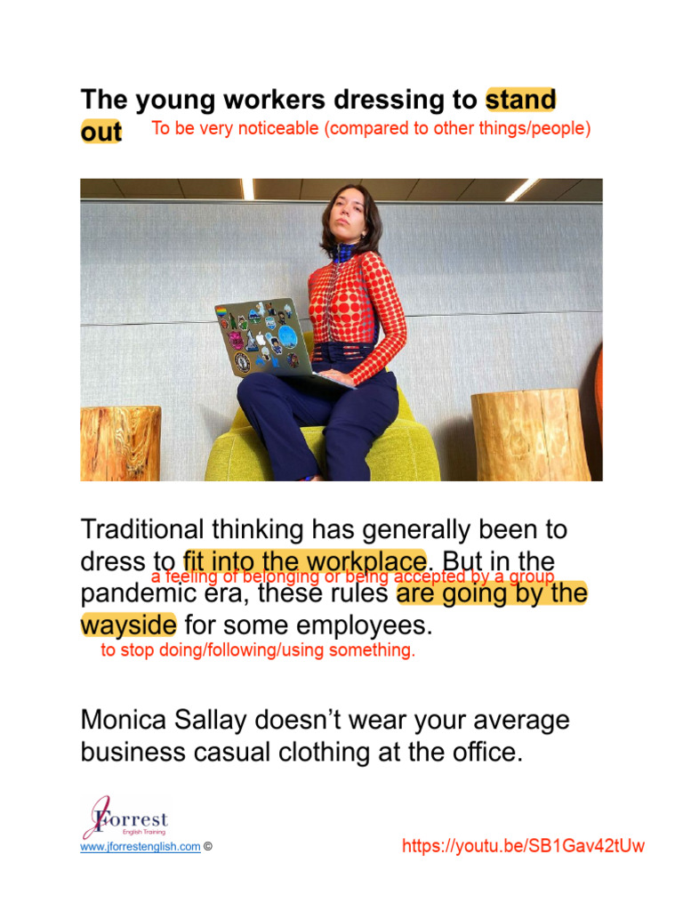 The Young Workers Dressing To Stand Out Article Review By Jforrest