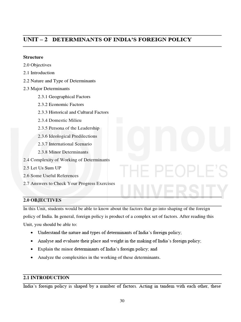 Determinants Of India S Foreign Policy Pdf Economic Growth