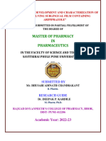 FORMULATION DEVELOPMENT AND CHARACTERIZATION OF FAST DISSOLVING SUBLINGUAL FILM CONTAINING ARIPIPRAZOLE" By. Bhusari A.C