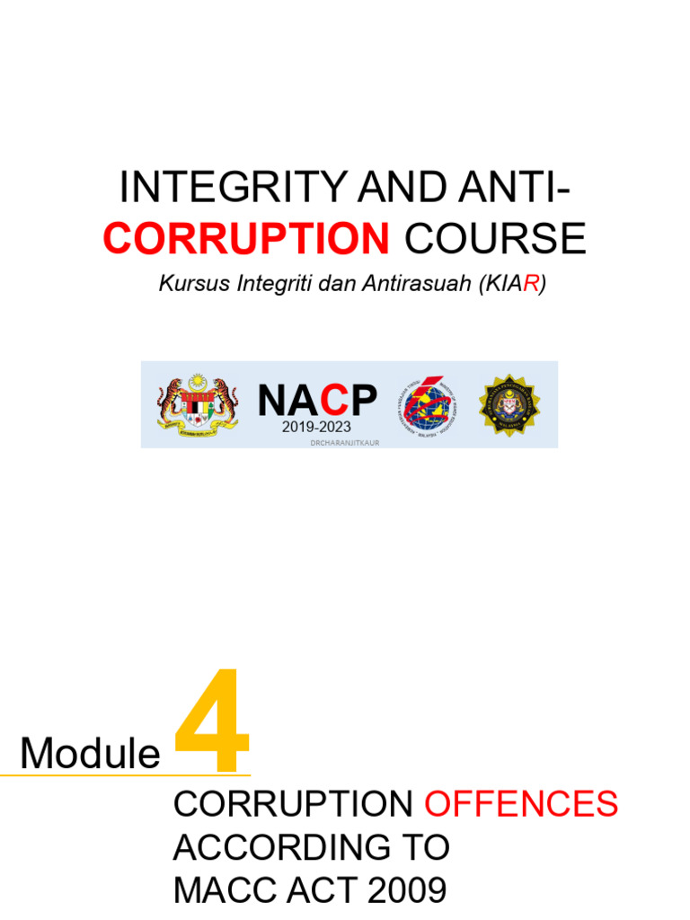 Notes 4 - Corruption Offences | PDF | Bribery | Corruption