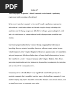 (COR1701) Final Essay - Should Community Service Be Made A Graduating Requirement and Be Counted As A 1-Credit Unit