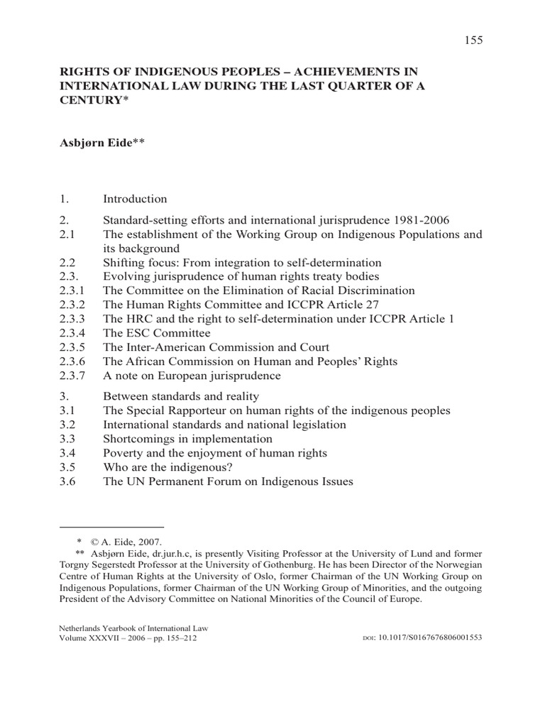 Eide 2007 Rights of Indigenous Peoples | PDF | Human Rights ...