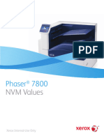 Phaser 7800 Series NVM Values Manual