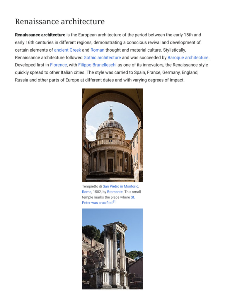 Renaissance Architecture Overview | PDF | Renaissance | Michelangelo
